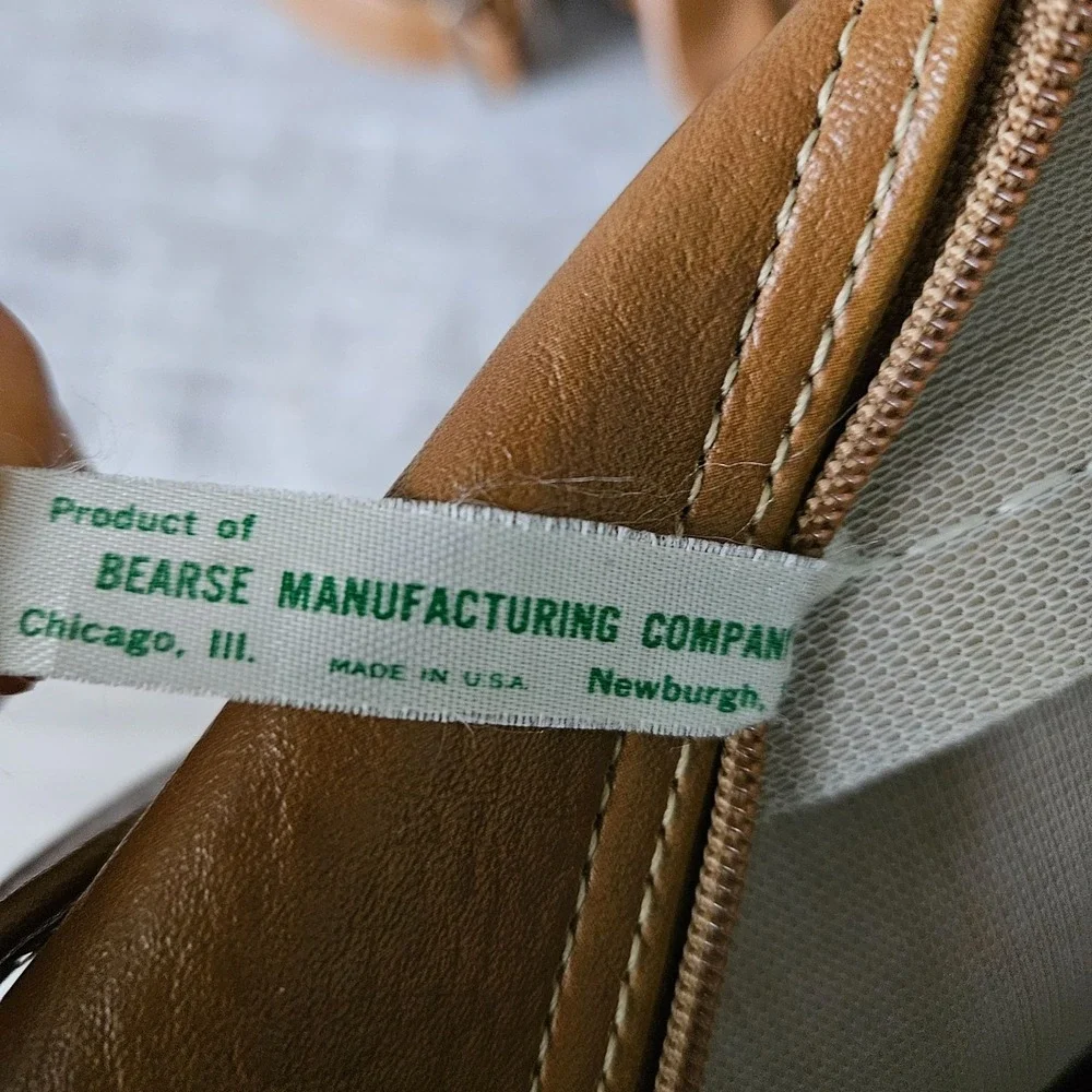 Set of 2 Vtg Bearse Chicago Flight Bags Cartan Avco Tours 70s Retro Luggage Prop